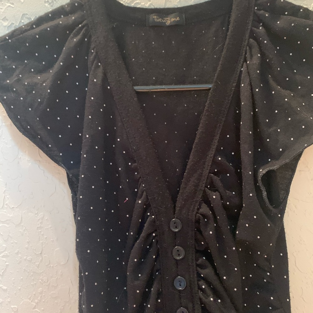 2000s B&W Polka Dot Top - S, Forever 21 (GUC)